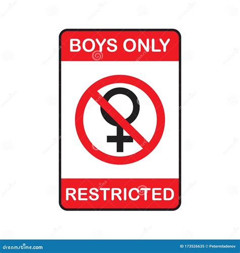 restricted area boys  sign vector illustration stock vector