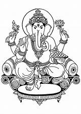 Coloring Ganesha Pages Books sketch template