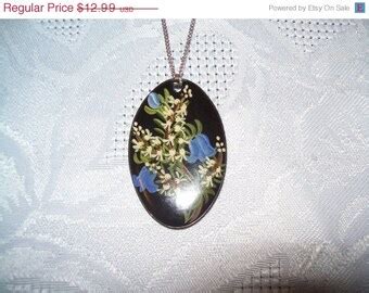 sale vintage handpainted fiona danby floral pendant necklace