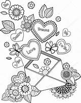 Dia Letter Namorados Valentines Vetor sketch template
