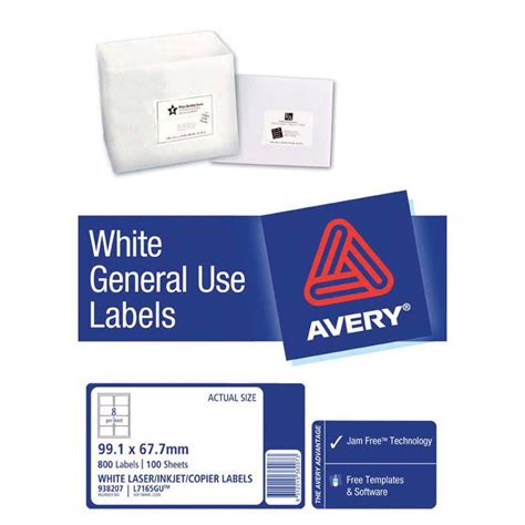 Avery Label L7165 General Use A4 8 Sheet 100 Sheets Acme Supplies Ltd