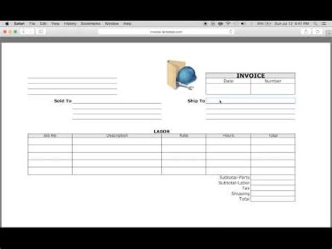 labor invoice template fill  printable fillable blank blank