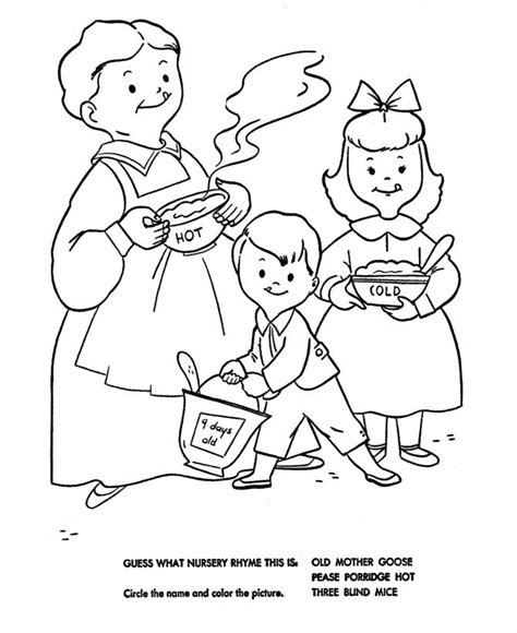mother goose coloring pages nursery rhymes mother goose