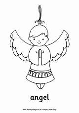 Pages Angel Christmas Angels Coloring Colouring Boy Nativity Color Printable Colour Ornament Activity Village Ornaments Sheet Kids Print Printables Story sketch template