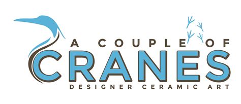 couple  cranes designer ceramic art logo design graphic design services logo