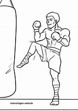 Kickboxen Kampfsport Malvorlage Boxen Malvorlagen sketch template