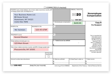 nec irs form   shooters independent contractors