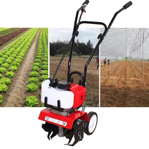 garden tiller cc petrol engine lawn soil cultivator rotavator  stroke wheeled  picclick