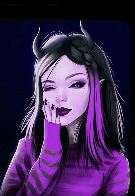 purple demon girl   comic art girls dark fantasy art girls cartoon art