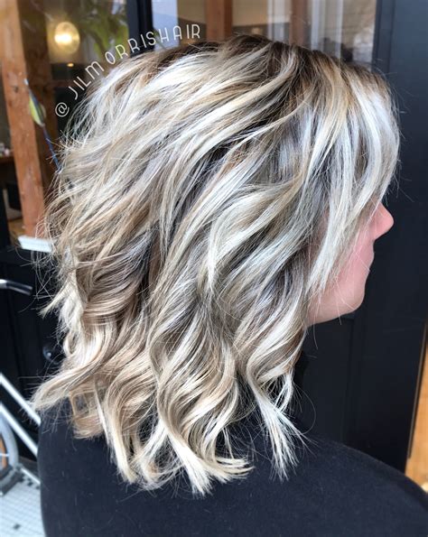 icy white balayage blonde highlights   ashy shadow root