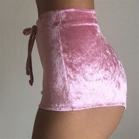 velvet high waist skinny shorts stylestacker velvet shorts pink