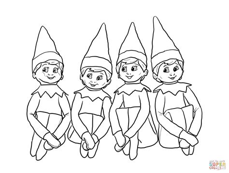 elves   shelf coloring page  printable coloring page
