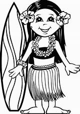 Coloring Pages Hawaiian Luau Flower Kids Girl International Hula Hawaii Sheets Printable Google Children Printables Crafts Clipart Dltk Space Colouring sketch template
