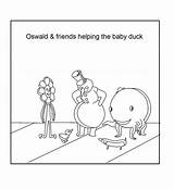 Oswald Coloring Baby Friends Helping Duck Friend Printable Octopus Daisy Pdf Open Print  Winnie sketch template