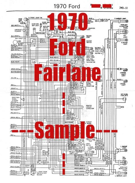 ford fairlane full car wiring diagram high quality printed diagram ebay