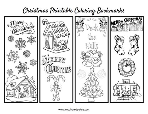 christmas bookmarks  color coloring bookmarks coloring