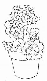 Geranium Geraniums Hand Wb Applique sketch template