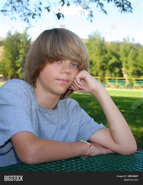 portrait cute teen boy image photo  trial bigstock