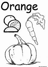 Coloring Orange Color Pages Worksheets Preschool Pumpkin Colors Carrot Magiccolorbook sketch template