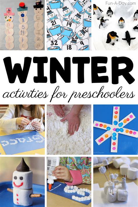epic list  winter activities  preschoolers fun  day