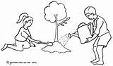 Lingkungan Mewarnai Menjaga Sekolah Orang Sehat Sketsa Kebersihan Kartun Menanam Alam Kelestarian Tanaman Pohon Menyiram Ilustrasi Dapat sketch template
