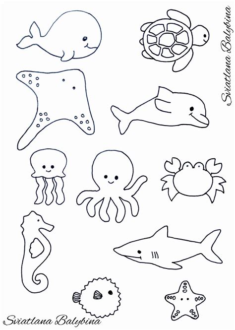 coloring animal stencils   ocean animals sea animals template