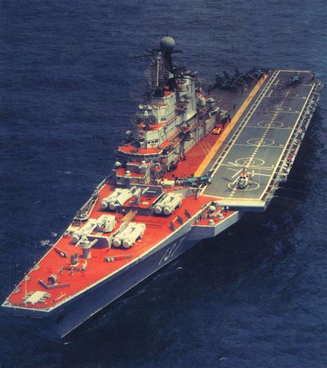 soviet carrier novorossiysk showing   striking deck colours   soviet navy