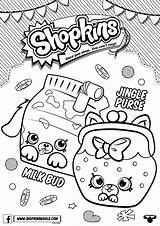 Coloring Shopkins Pages Season Petkins Jingle Bud Purse Milk sketch template