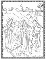 Cross Jesus Coloring Carrying Sheet Advertisement Printable sketch template