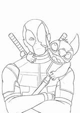 Deadpool Stitch Drawing Vered sketch template