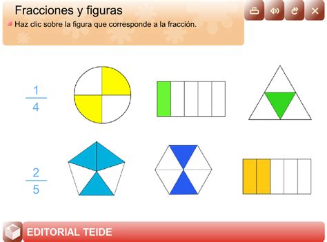 la mina  de primaria fracciones  figuras