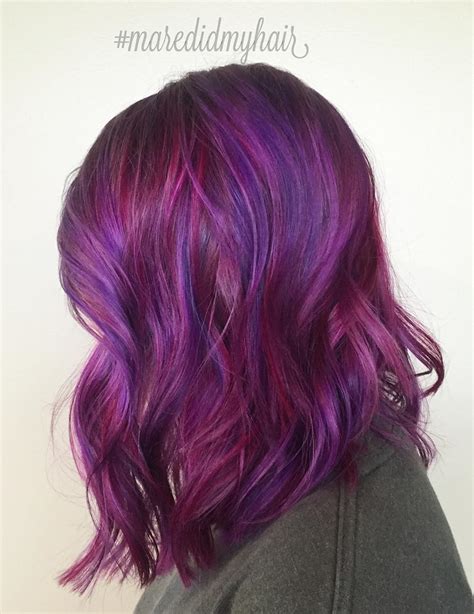 40 versatile ideas of purple highlights for blonde brown and red hair