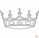 Crown Coloring King Simple Printable Crowns Drawing Template Adult Popular sketch template
