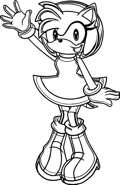 amy rose  coloring wecoloringpagecom