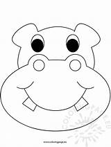 Hippo Animal Mascara Animales Caretas Hippopotame Clip Coloringpage Hippopotamus Masken Maternelle Carnival Jungle Masque Imprimer Almohadas Mascaras Dibujo Des Boyama sketch template