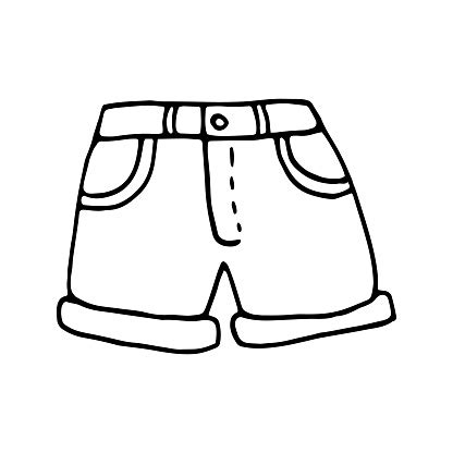 single element  summer shorts  doodle set hand drawn vector