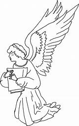 Angel Coloring Pages Kneeling Praying Printable Guardian Color Anime Drawing Boy Angels Template Colouring Cute Christmas Drawings Sheet Characters Getdrawings sketch template