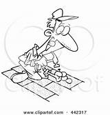 Roofer Nailing Shingles Toonaday Clip Royalty Outline Illustration Cartoon Rf sketch template