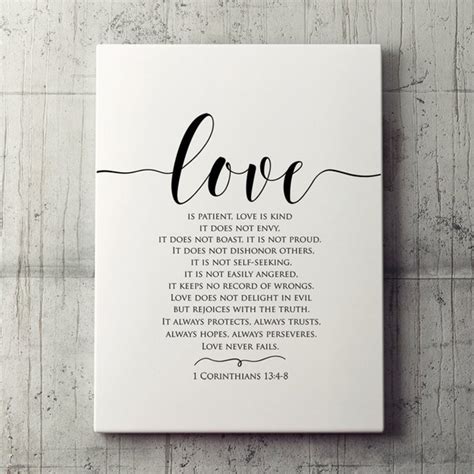 Bible Verse Wall Art Love Is Patient Love Is Kind Love Poster 1
