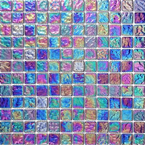 Iridescent Purple Blue Rainbow Mosaic Kitchen Bathroom