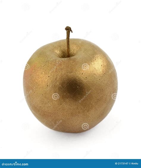 gold apple stock image image  piece luxury gilded