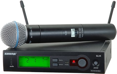 shure slx wireless system  beta handheld mic    mhz