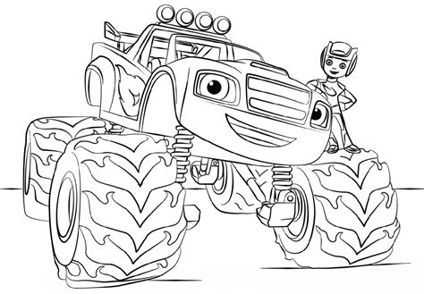 blaze coloring pages  kids  educative printable monster truck