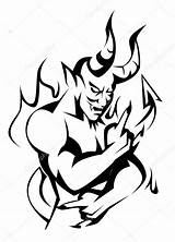 Devil Demon Demons Satan Angels Vector Tattoo Sketch Drawings Drawing Clipart Skull Pencil Stencil Angel Easy Fallen Stock Evil Horns sketch template
