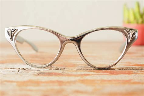 Vintage Eyeglasses Cat Eye Frames Glasses 1960’s All Aluminium By Flair