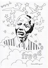 Mandela Nelson Coloring Pages Famous People History Drawing Print Colouring Printable Month Getdrawings Book Getcolorings Choose Board sketch template