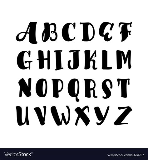 alphabet calligraphic font unique custom vector image