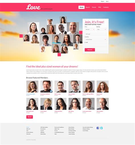 dating responsive website template 50992