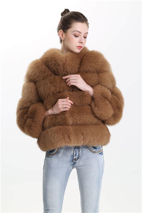 european fashion natural fox fur jacket coat custom women outerwear
