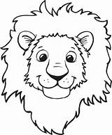 Lion Coloring Pages Face Printable Kids sketch template